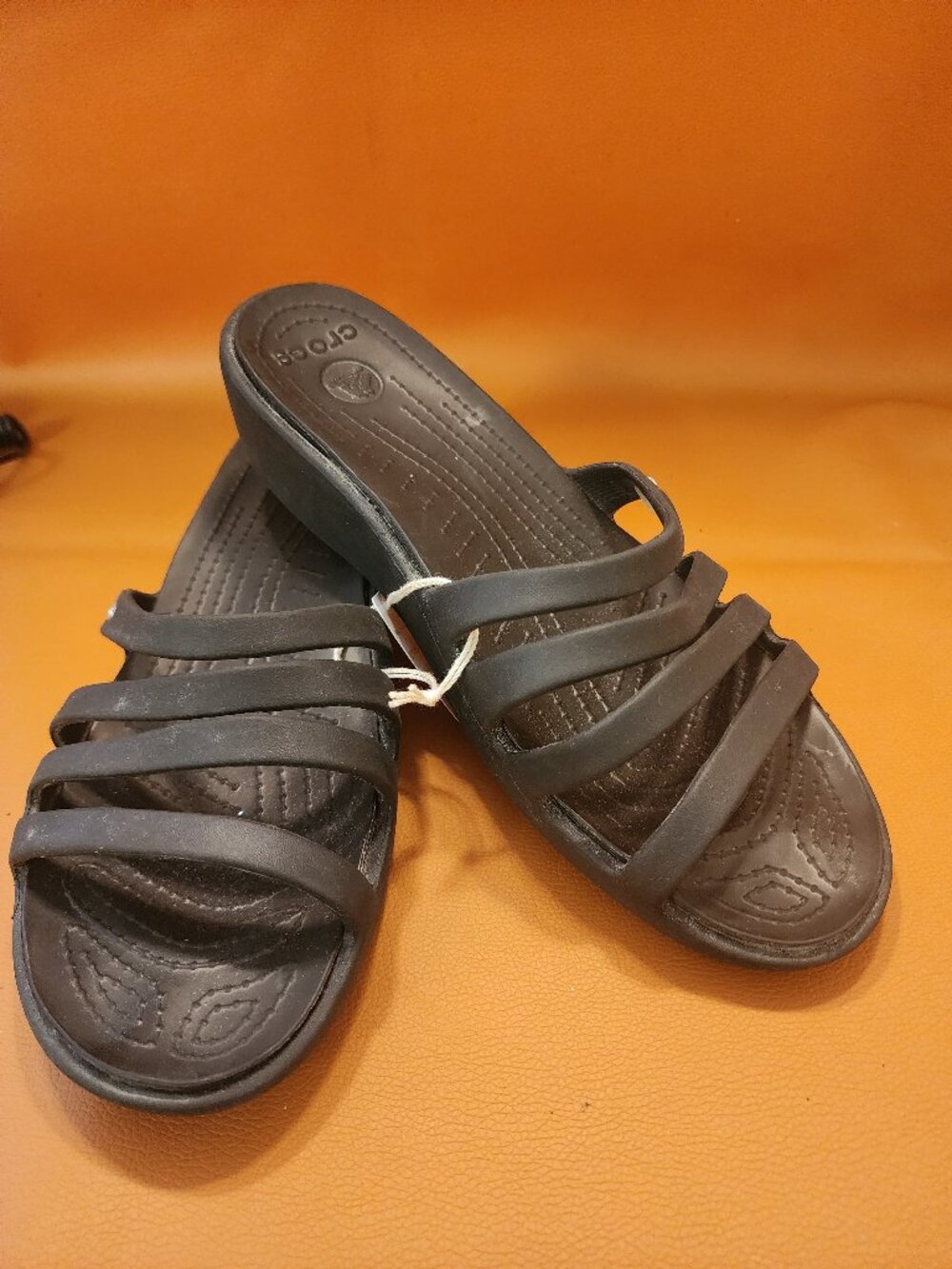 CROCS STRAPPY SANDALS - FOUR STRAPS - BLACK - 11W